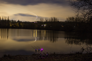 Carp Fishing Angling at Night with illuminated Alarms