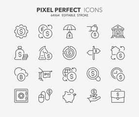 money thin line icons 2
