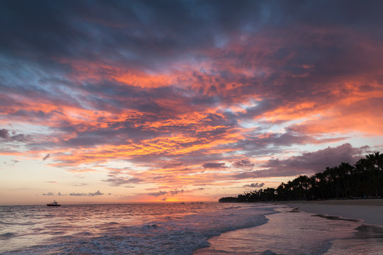 Colorful cloudscape, Caribbean sunrise