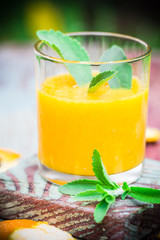 Summer drink orange mousse stevia