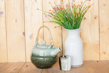 teapot and vase