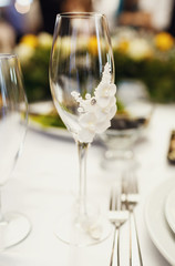 Crystal goblet with the floral ornament