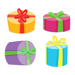 Christmas or birthday presents collection. Vector illustration