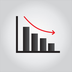 Graph Icon isolated on grey background.