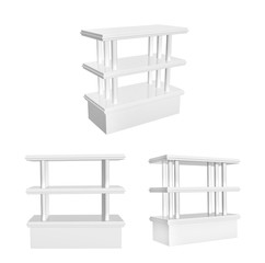 Set of showcases. View from different angles