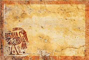 Fototapeta premium Grunge backgriund with American Indian traditional patterns