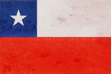 Flag of Chile with a grunge look