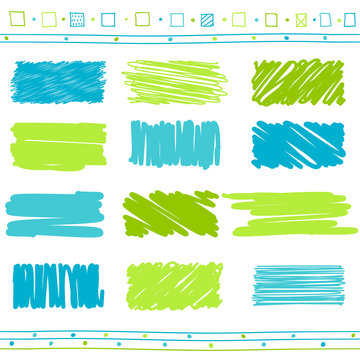 Vector set of scribble elements