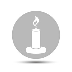 candle vector icon on gray background