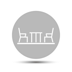 dining table and chairs vector icon on gray background