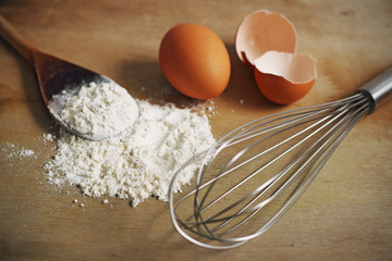 Cooking with eggs and flour