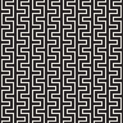 Trendy Monochrome Line Lattice. Vector Seamless Black and White Pattern.