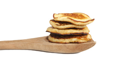 pancake sur cuillère en bois