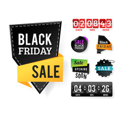 Sale badge stickers percent discount black friday symbols vector illustration.