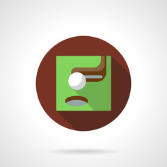 Golf putter brown flat round vector icon