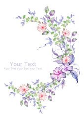 Obraz na płótnie Canvas watercolor illustration flowers in simple background