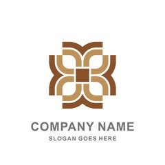 Geometric Square Cross Pattern Flower Morocco Interior Motif Decoration Business Company Stock Vector Logo Design Template