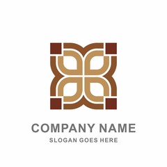 Geometric Square Cross Pattern Flower Morocco Interior Motif Decoration Business Company Stock Vector Logo Design Template