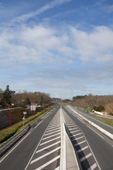 Great road straight with a beautiful blue sky