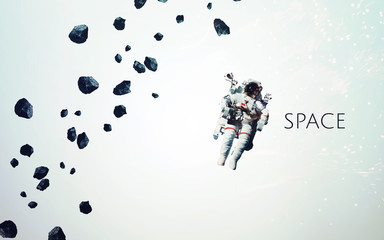 Outer space modern minimalistic art. Dualtone, anaglyph. Elements of this image furnished by NASA