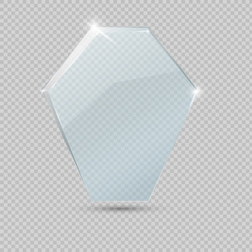 Glass Trophy Award isolated. Winner concept background
