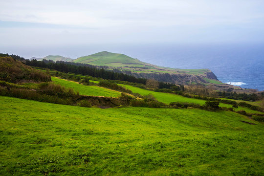 View of island Sao Miguel, the Azores, Portugal