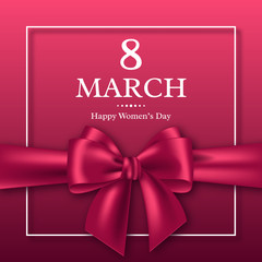 Fototapeta na wymiar March 8 greeting card for International Womans Day.