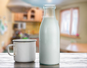 Fresh milk on the table