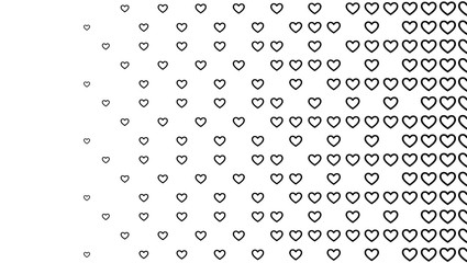 Halftone pattern background, heart shapes, vintage or retro graphic with place for your text. Halftone digital effect.