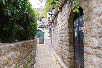 The view of budva old town, one of the best preserved medieval cities in the mediterranean