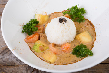 Indian food with rice