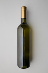 Top view of wine bottle