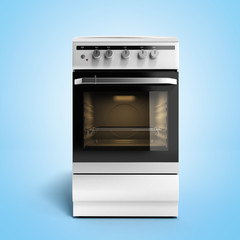 Fototapeta premium Gas stove 3d render on blue gradient background