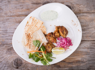 Grilled kebab meat