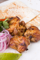 Grilled kebab meat