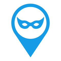 Icono plano localizacion mascara azul