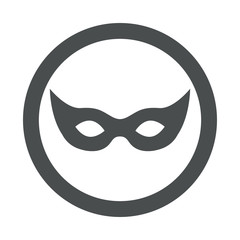 Icono plano mascara en circulo color gris
