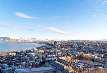 Fototapeta premium View of Reykjavik from the top of the Hallgrimskirkja Cathedral