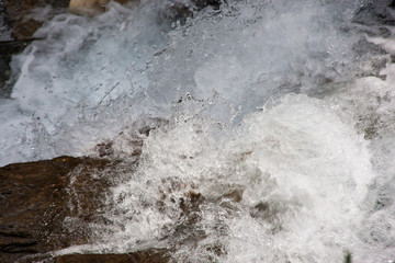 Splashing water in a river