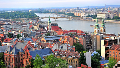 Fototapeta na wymiar Top view of Budapest historical centre