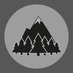 Forest, mountain. Logo.