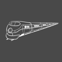 Hand draw sketch Transportation Travel icons train. Vector illustration
