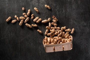 Top view photo of dried peanuts