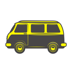 Retro bus icon isolated on white background. Design elements for