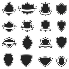Set of the empty emblems templates isolated on white background.