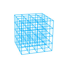 Cube carcass framework. Vector illustration.