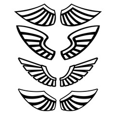 wings isolated on white background. Design elements for logo, la