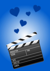 Obraz premium movie love - movie clapper board