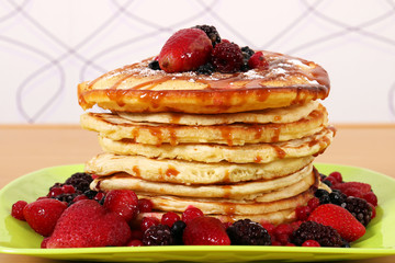 pancakes with berries dessert