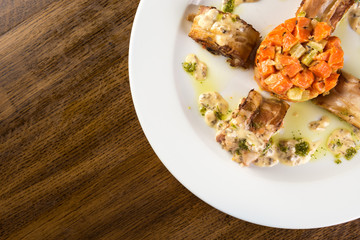 Roasted Rabbit Roulade with Carrot and sauce
